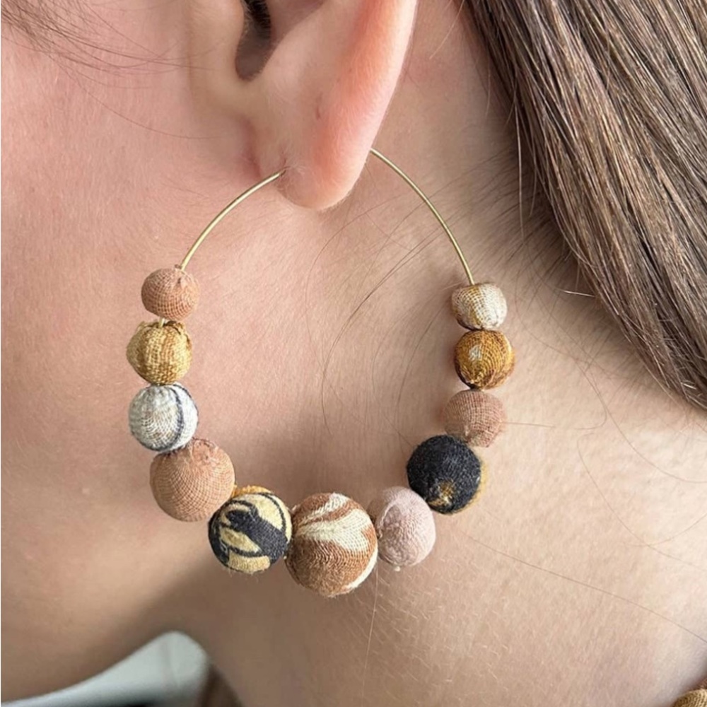 Kantha Desertscape Hoop Earrings